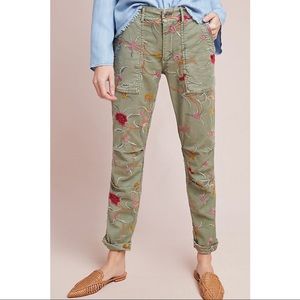 Anthropologie Floral Wander Utility pants